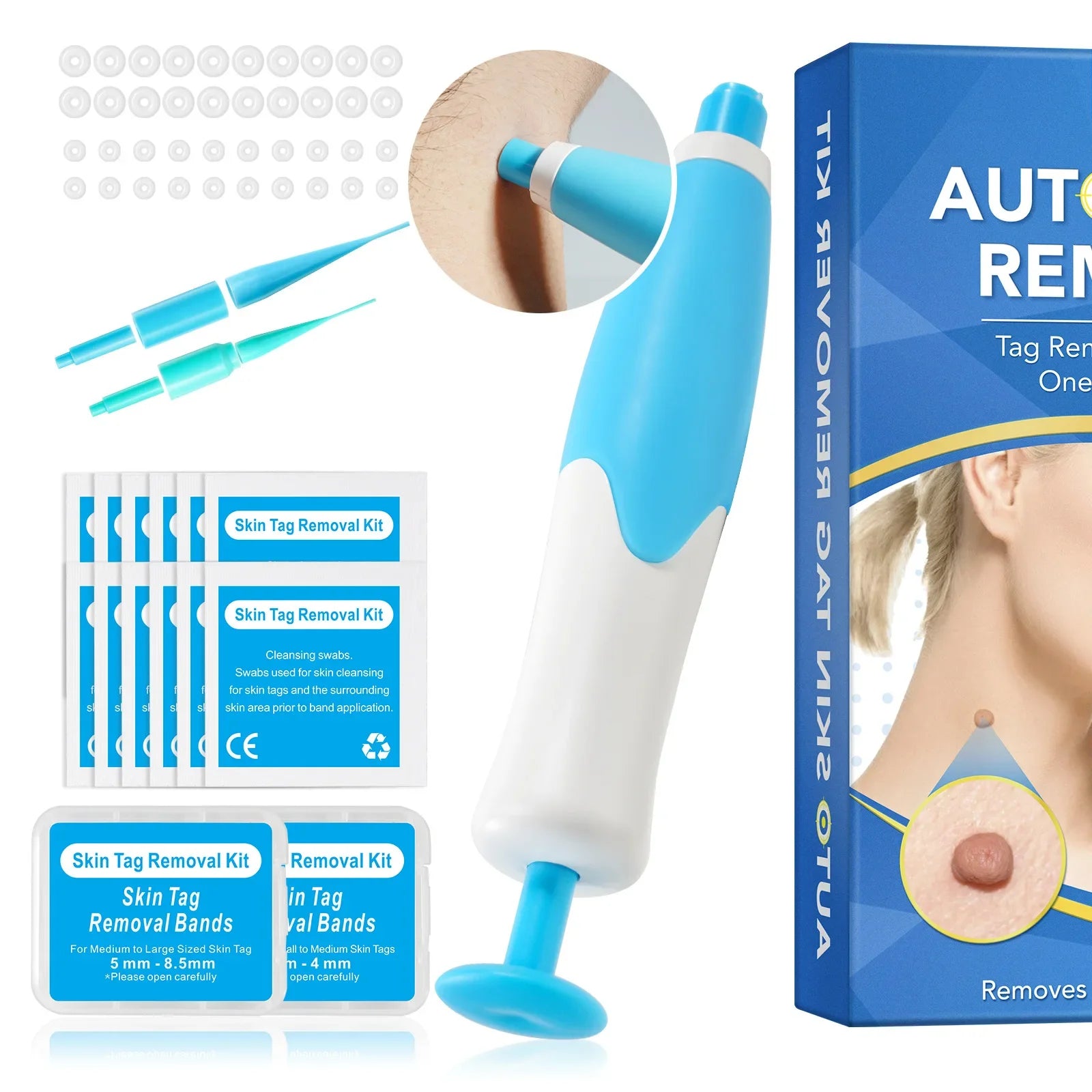 Double Headed Wart Removing Pen Set Auto Skin Tag Remover Painless Mole Wart Remover Skin Tag Removal Kit Skin Care Beauty Tool