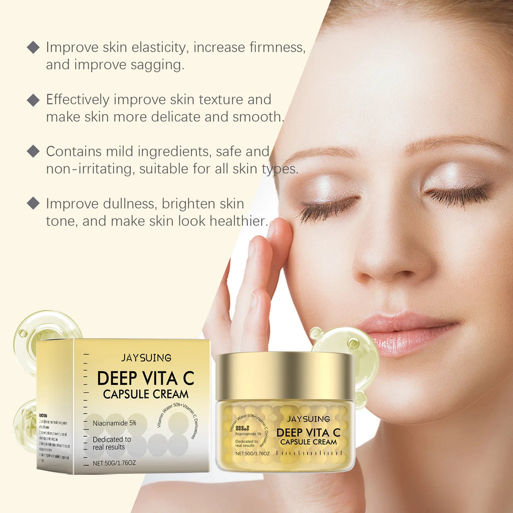 Vitamin C Face Cream Original Dark Spo-ts Removal Fade Blemishes Improve Dullness Moisturizing Brighten Lighten Skincare Cream