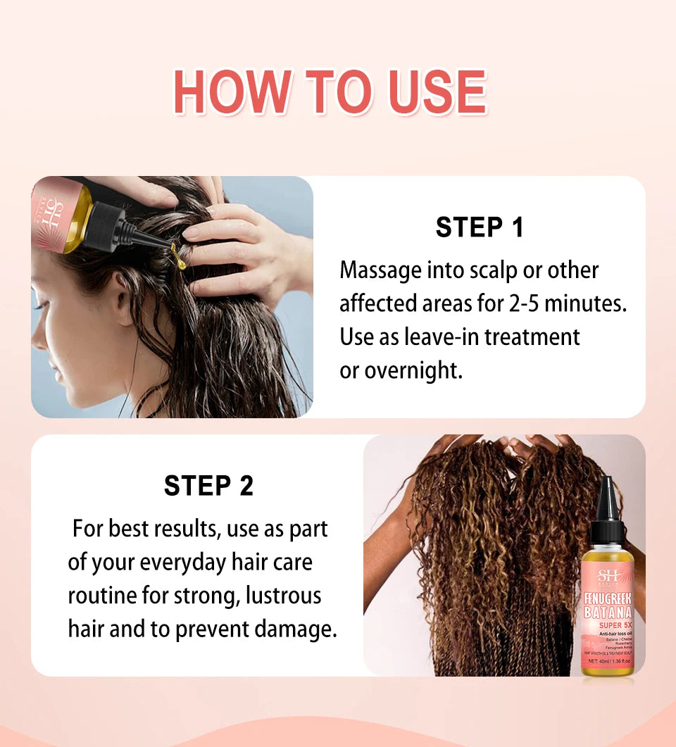 Naturals Anti-Hair Loss Oil Super 5x set African fast hair growth Chebe Batana oil butter  Fenugreek hair regrowth treatment