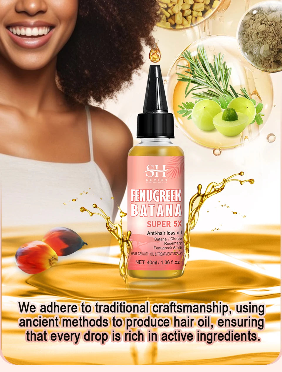 Naturals Anti-Hair Loss Oil Super 5x set African fast hair growth Chebe Batana oil butter  Fenugreek hair regrowth treatment