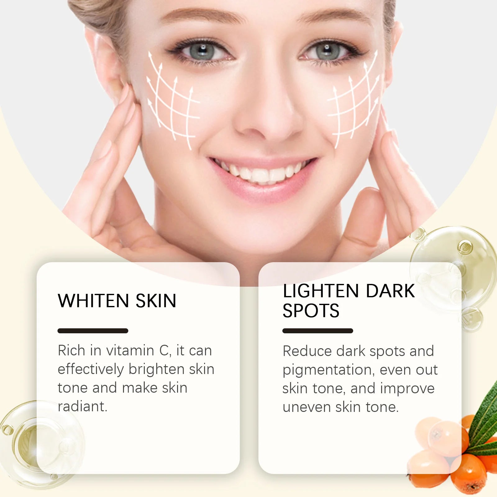 Vitamin C Face Cream Original Dark Spo-ts Removal Fade Blemishes Improve Dullness Moisturizing Brighten Lighten Skincare Cream