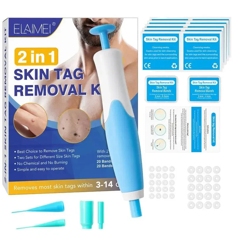 Double Headed Wart Removing Pen Set Auto Skin Tag Remover Painless Mole Wart Remover Skin Tag Removal Kit Skin Care Beauty Tool