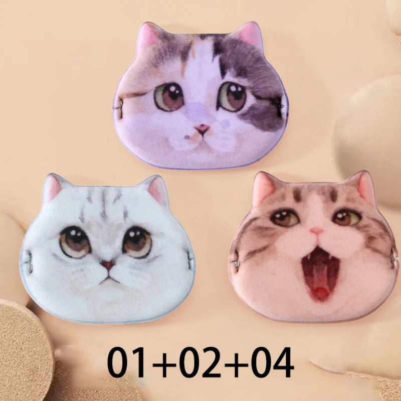 1/4pcs Kitty Air Cushion Powder Puff Cute Cat Cosmetic Puffs Hydrophilic Non-latex Facial Foundation Beauty Tool Dry Wet Makeup