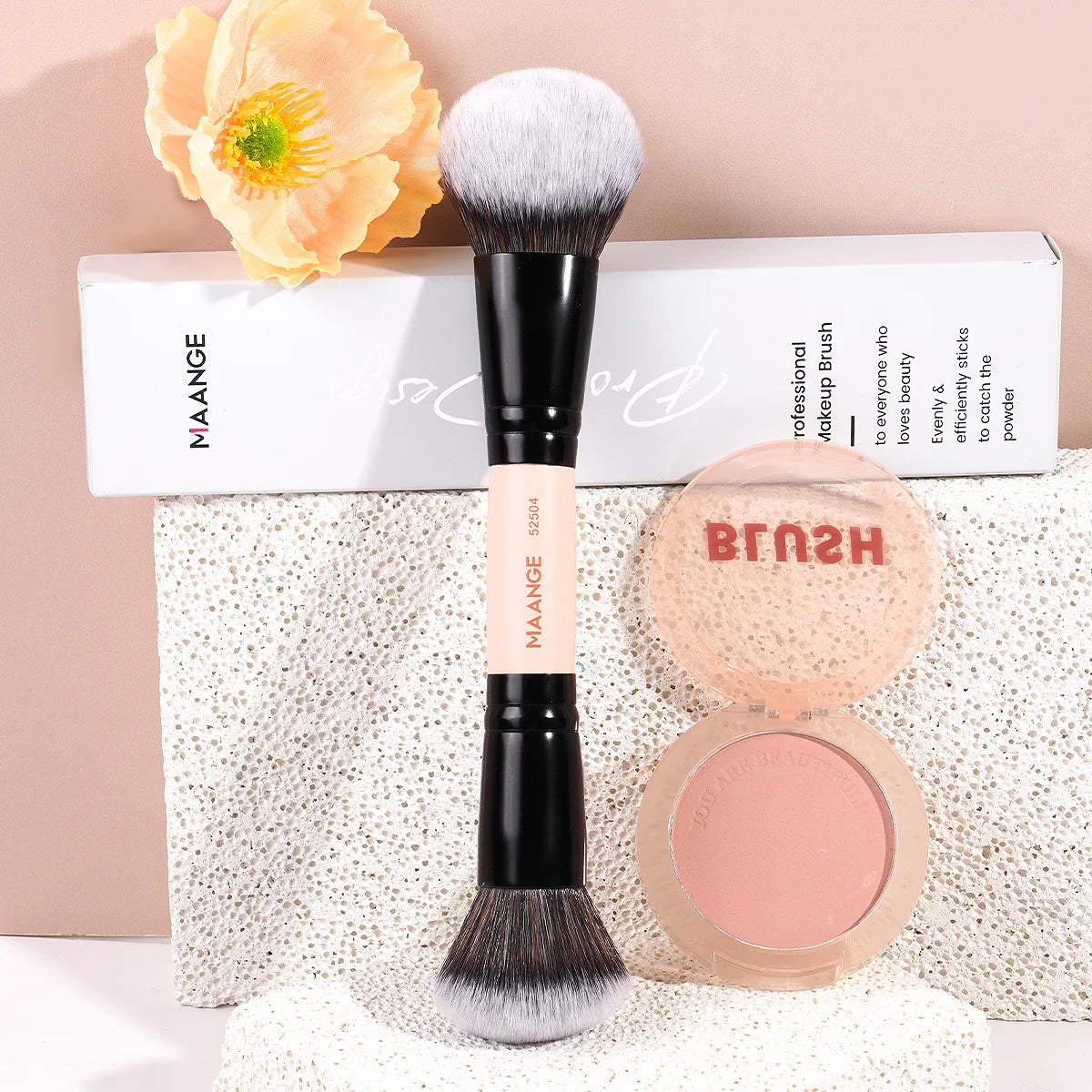 MAANGE Professional Foundation Makeup Brush Soft Dense Hair for Powder Liquid Cream Cosmetics Blending Beauty Tool Premium Gift