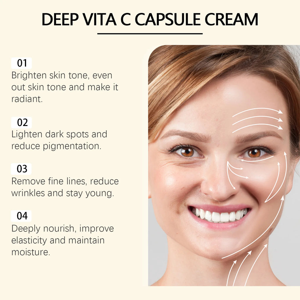 Vitamin C Face Cream Original Dark Spo-ts Removal Fade Blemishes Improve Dullness Moisturizing Brighten Lighten Skincare Cream