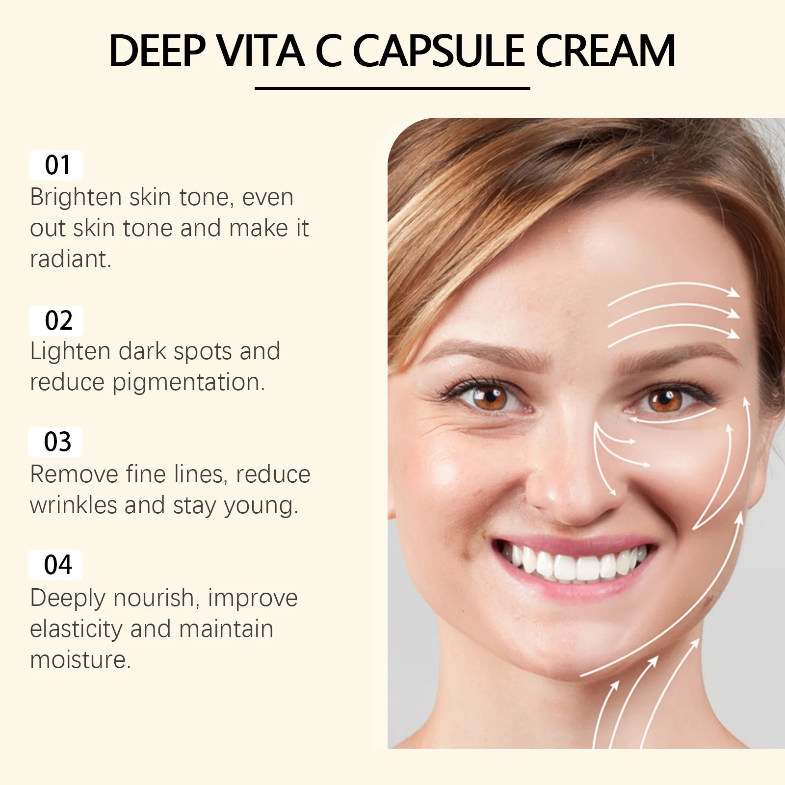 Vitamin C Face Cream Original Dark Spo-ts Removal Fade Blemishes Improve Dullness Moisturizing Brighten Lighten Skincare Cream