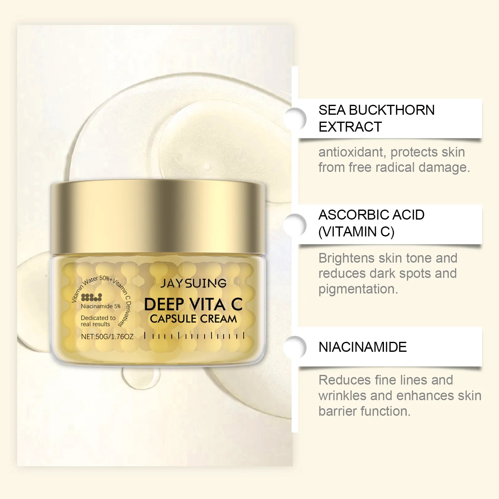 Vitamin C Face Cream Original Dark Spo-ts Removal Fade Blemishes Improve Dullness Moisturizing Brighten Lighten Skincare Cream