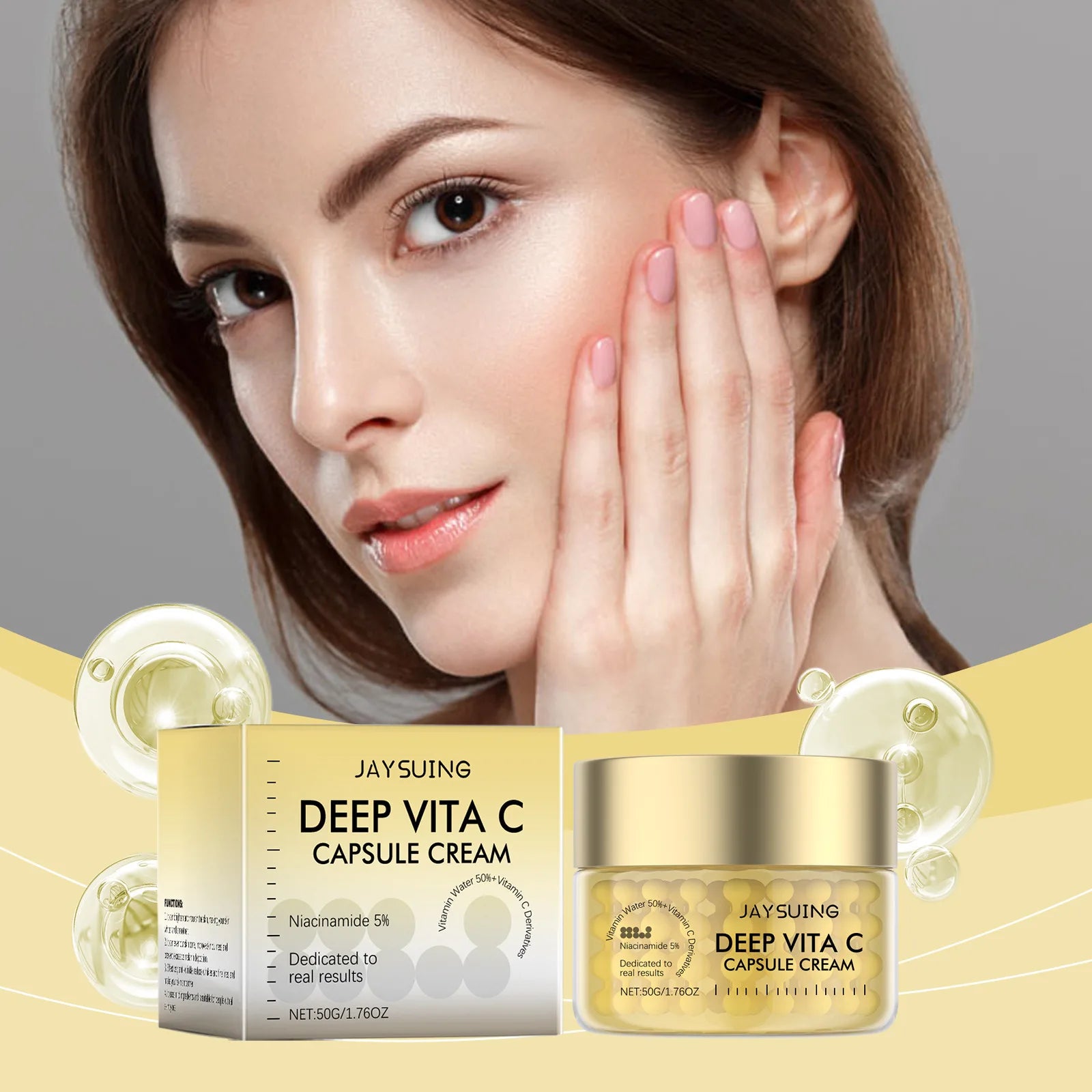 Vitamin C Face Cream Original Dark Spo-ts Removal Fade Blemishes Improve Dullness Moisturizing Brighten Lighten Skincare Cream