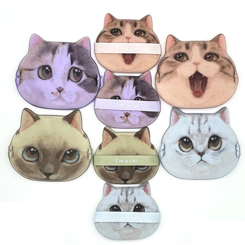 1/4pcs Kitty Air Cushion Powder Puff Cute Cat Cosmetic Puffs Hydrophilic Non-latex Facial Foundation Beauty Tool Dry Wet Makeup