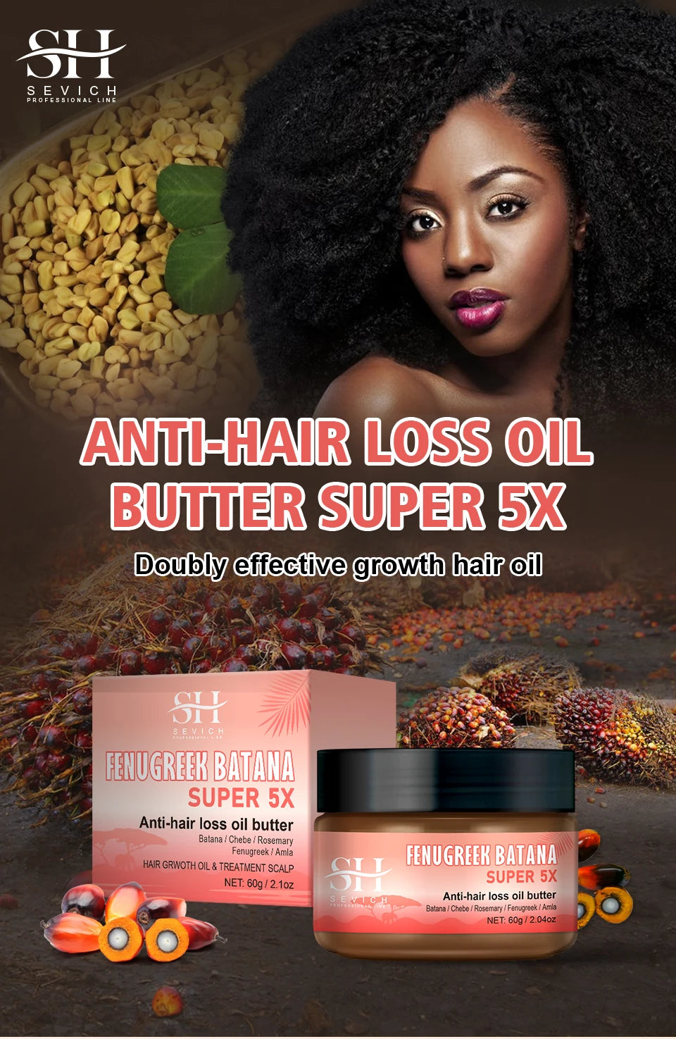 Naturals Anti-Hair Loss Oil Super 5x set African fast hair growth Chebe Batana oil butter  Fenugreek hair regrowth treatment