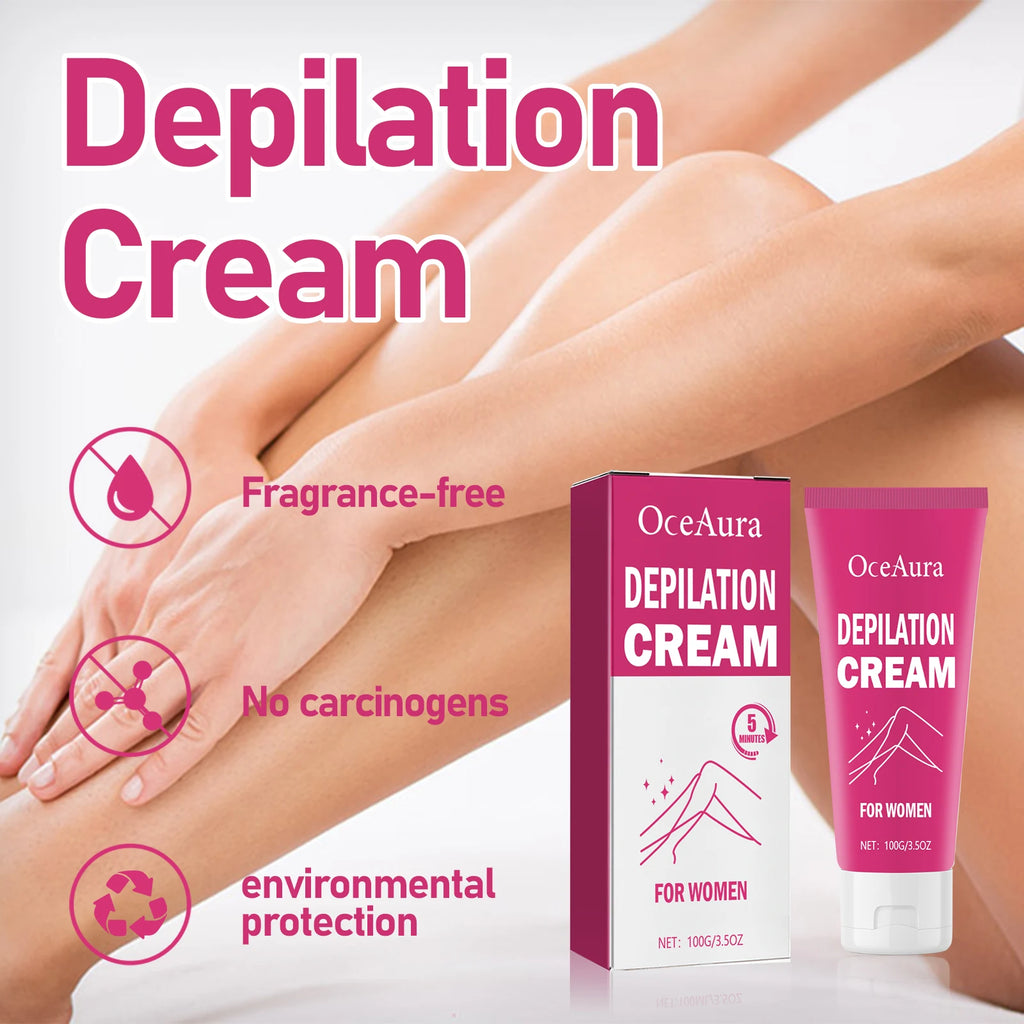Women's Depilatory Cream: Deep Body Hair Removal, Painless Hair Removal, Hair Growth Inhibitor, Moisturizing and Smoothing