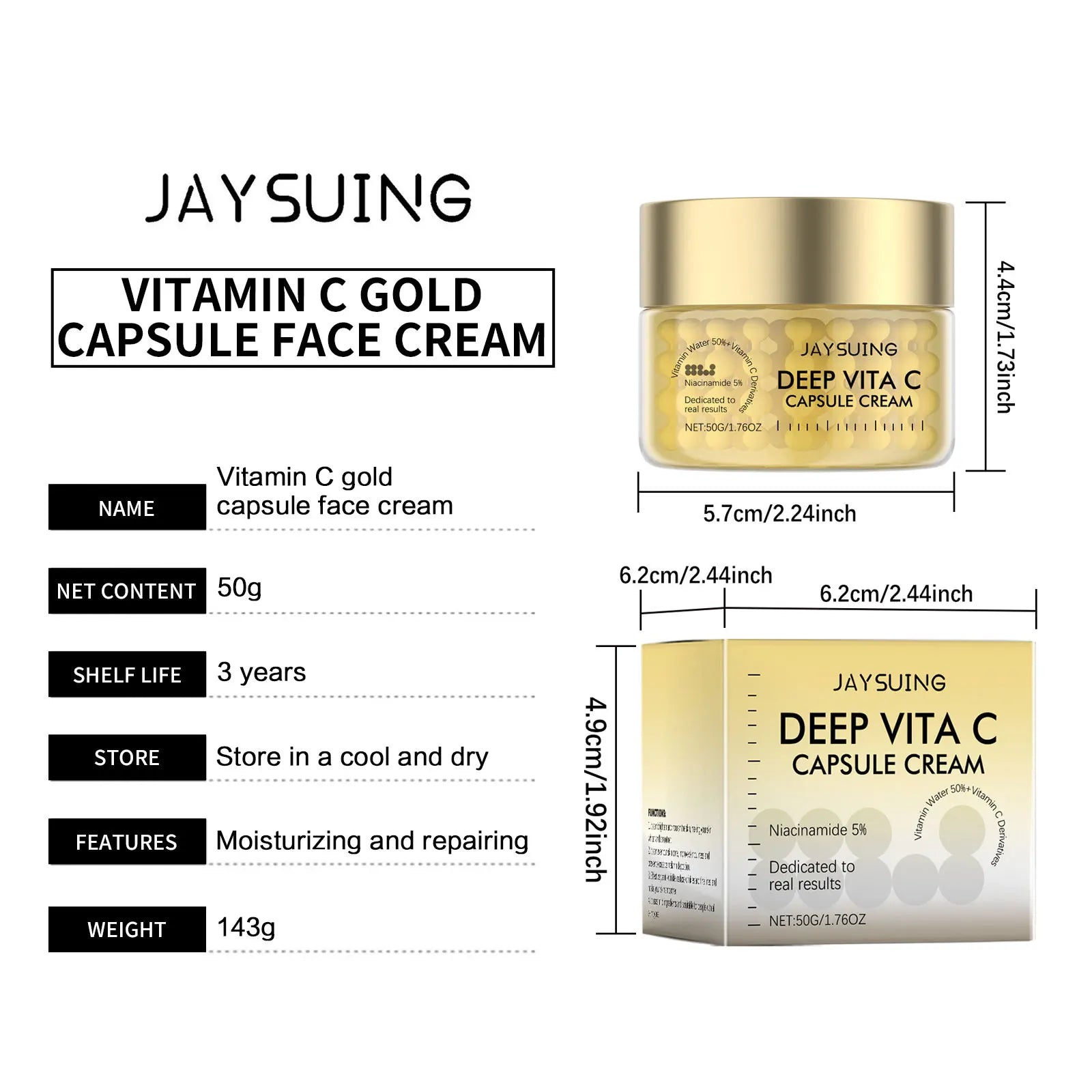 Vitamin C Face Cream Original Dark Spo-ts Removal Fade Blemishes Improve Dullness Moisturizing Brighten Lighten Skincare Cream
