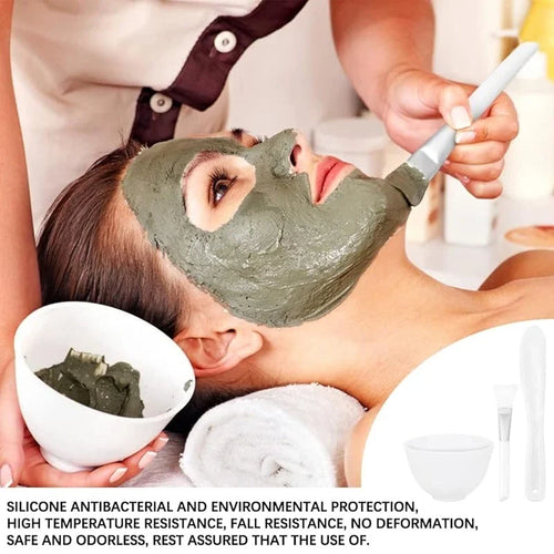 3/4pcs Face Mask Brush Set Reusable Mask Mixing Bowl Facial Applicator Spatula Stirring Soft Fan Facial Brushes Makeup Supplies