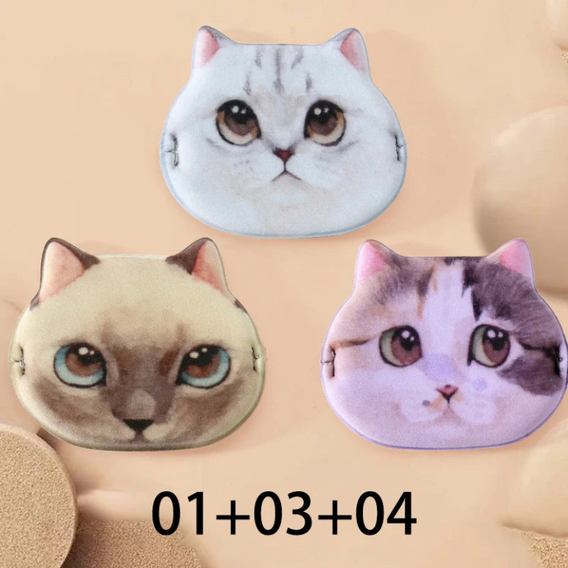 1/4pcs Kitty Air Cushion Powder Puff Cute Cat Cosmetic Puffs Hydrophilic Non-latex Facial Foundation Beauty Tool Dry Wet Makeup