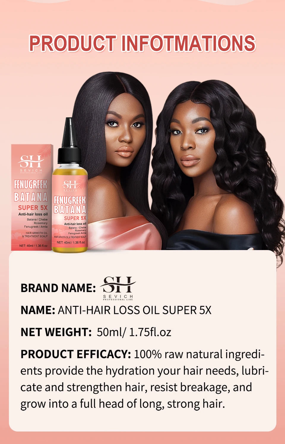 Naturals Anti-Hair Loss Oil Super 5x set African fast hair growth Chebe Batana oil butter  Fenugreek hair regrowth treatment