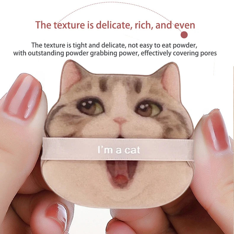 1/4pcs Kitty Air Cushion Powder Puff Cute Cat Cosmetic Puffs Hydrophilic Non-latex Facial Foundation Beauty Tool Dry Wet Makeup